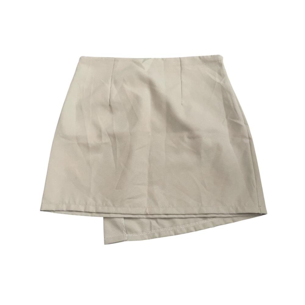 Future Alive Khaki Asymmetrical Hem Lined Pencil Mini Skirt .  - Picture 3 of 3